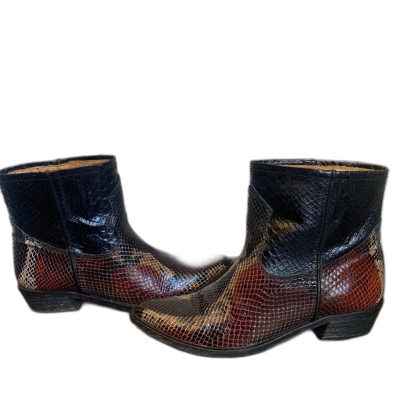 Zara Textured Snake Skin Pointed Toe Boots Fall/Winter Collection Size: EU 37 - Picture 5 of 10